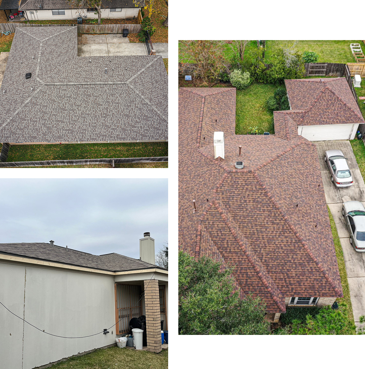 Aerial view of house roofs